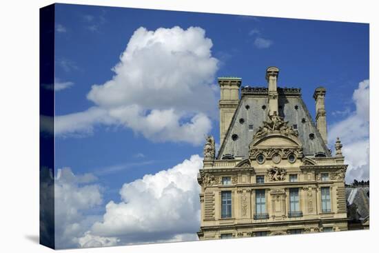 France, Paris, view of the Louvre palace from across the Seine river-Michele Molinari-Premier Image Canvas