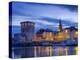 France, Poitou-Charentes, La Rochelle, Town Reflected in Harbour at Dusk-Shaun Egan-Premier Image Canvas