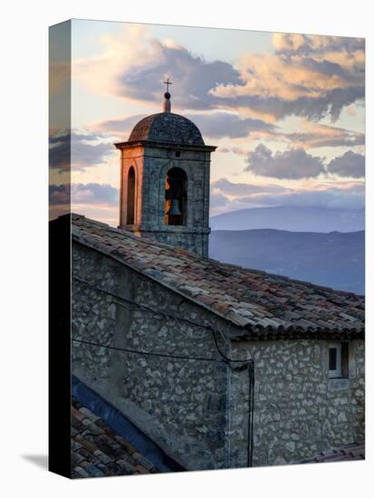 France, Provence, Lacoste. Church Bell Tower at Sunset in the Hill Town of Lacoste-Julie Eggers-Premier Image Canvas
