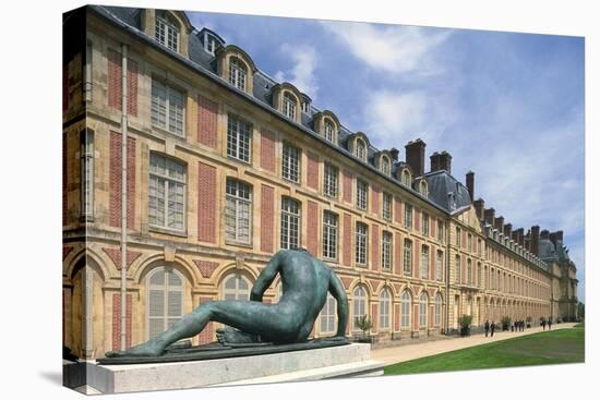 France, Seine Et Marne, Ile-De-France, Statue Outside Fontainebleau Castle-null-Premier Image Canvas