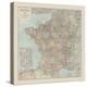 France Travel Map-The Vintage Collection-Stretched Canvas