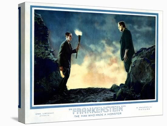 Frankenstein, Colin Clive, Boris Karloff, 1931-null-Stretched Canvas