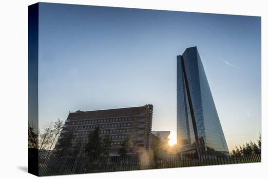 Frankfurt Am Main, Hesse, Germany, New Building of the European Central Bank with Sunrise-Bernd Wittelsbach-Premier Image Canvas