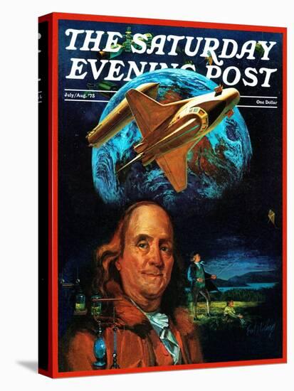 "Franklin and the Space Shuttle," Saturday Evening Post Cover, July 1, 1973-B. Winthrop-Premier Image Canvas