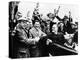 Franklin Roosevelt in the Back Seat of His Car, Surrounded by Cheering Citizens, 1930s-null-Stretched Canvas