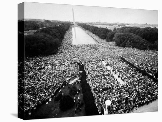 Freedom March During Civil Rights Rally, with View of Washington Memorial Monument in the Bkgrd-null-Premier Image Canvas