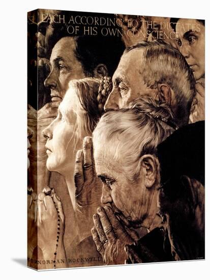 "Freedom of Worship", February 27,1943-Norman Rockwell-Premier Image Canvas