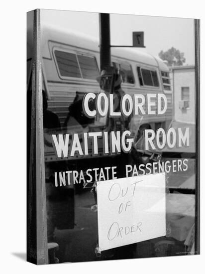 Freedom Riders: "Out of Order" Sign Pasted to Window for Segregated Waiting Room-Paul Schutzer-Premier Image Canvas