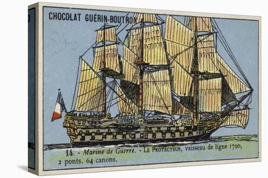 French 64 Gun Ship of the Line Protecteur, 1790-null-Premier Image Canvas