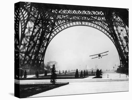 French Aviator Lieutenant Collot Successfully Flies His Biplane Beneath the Tour Eiffel-null-Premier Image Canvas