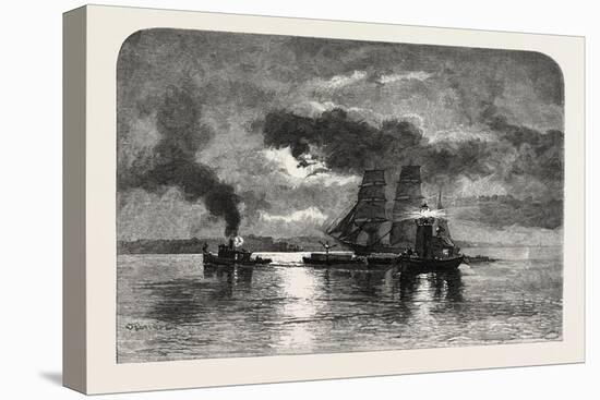 French Canadian Life, Light-Ship on the St. Lawrence, Canada, Nineteenth Century-null-Premier Image Canvas