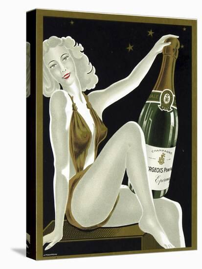 French Champagne-Vintage Apple Collection-Premier Image Canvas