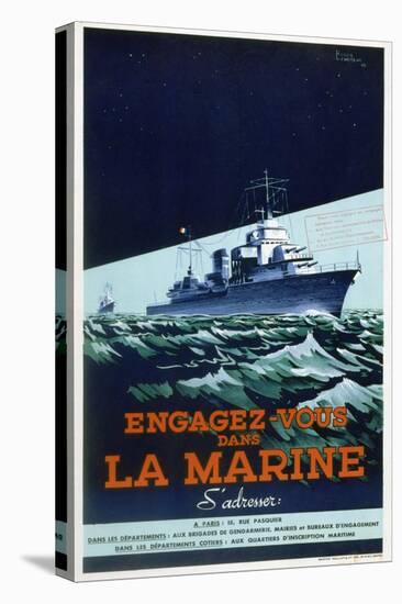 French Navy Recruitment Poster, C1930-1945-Roger Levasseur-Premier Image Canvas