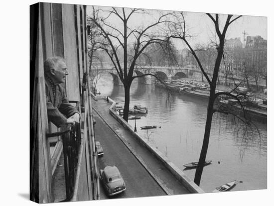 French Painter Marc Chagall Looking Out at the River Seine-Loomis Dean-Premier Image Canvas