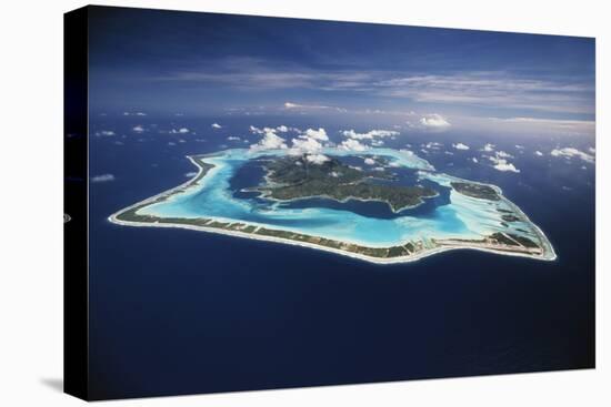 French Polynesia, Bora Bora, Aerial View of Bora Bora Island-Walter Bibikow-Premier Image Canvas
