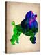 French Poodle Watercolor-NaxArt-Stretched Canvas