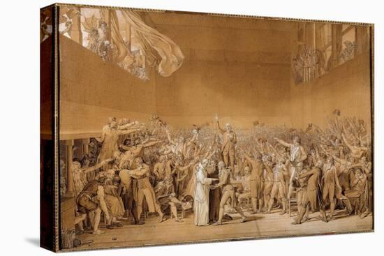 French Revolution: “” the Oath of the Jeu De Paume in Versailles on 20/06/1789”” in the Centre is J-Jacques Louis David-Premier Image Canvas