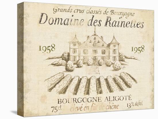 French Wine Label III Cream-Daphne Brissonnet-Stretched Canvas