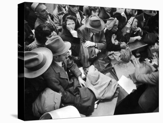 Frenzied Shoppers Crowd around Busy Cashier During Hearn's Department Stores Bargain Rush Sale-Lisa Larsen-Premier Image Canvas