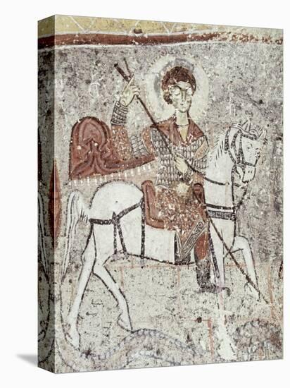 Fresco in Church of the Serpent, Figure Could be St. George, Goreme, Cappadocia, Anatolia, Turkey-Adam Woolfitt-Premier Image Canvas