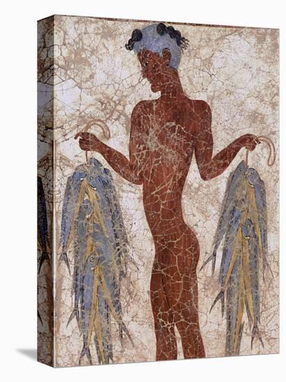 Fresco of a Fisherman from Akrotiri, Island of Santorini, Greece-Gavin Hellier-Premier Image Canvas