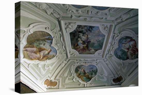 Frescoed Ceiling of Cerveny Kamen Castle, Near Casta. Detail. Slovakia.-null-Premier Image Canvas