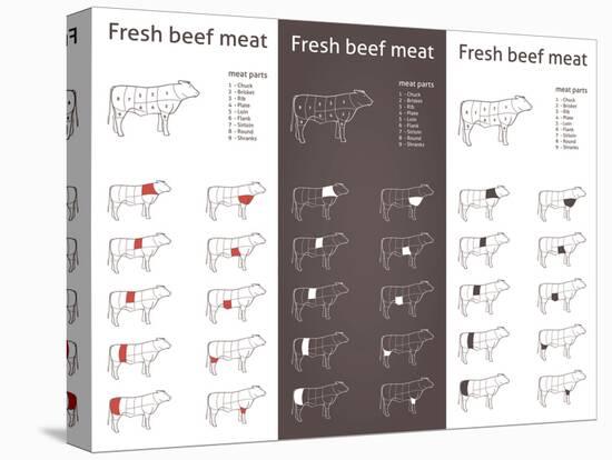 Fresh Beef Meat Parts-ONiONAstudio-Stretched Canvas