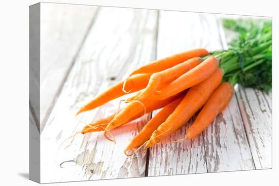 Fresh Carrots on Wooden Background-Kesu01-Premier Image Canvas