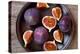 Fresh Figs in a Plate on Rustic Wooden Table-Marylooo-Premier Image Canvas