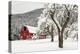 Fresh Snow on Red Barn Near Salmo, British Columbia, Canada-Chuck Haney-Premier Image Canvas