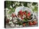 Fresh Strawberries in Sieve Surrounded by Sloe Blossom-Martina Schindler-Premier Image Canvas