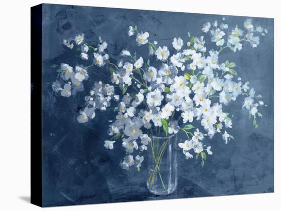 Fresh White Bouquet Dark Blue-Danhui Nai-Stretched Canvas