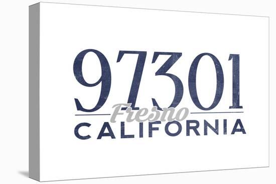 Fresno, California - 97301 Zip Code (Blue)-Lantern Press-Stretched Canvas