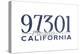 Fresno, California - 97301 Zip Code (Blue)-Lantern Press-Stretched Canvas