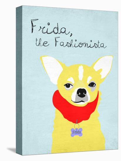 Frida the Fashionista Chihuahua-Ginger Oliphant-Stretched Canvas