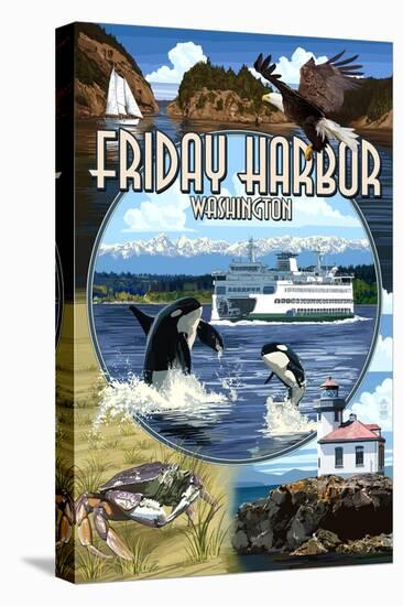 Friday Harbor, San Juan Island, WA - Scenes-Lantern Press-Stretched Canvas