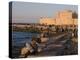 Friends and Couples Gather at Sunset Outside the Citadel of Quatbai, Alexandria, Egypt-Julian Love-Premier Image Canvas