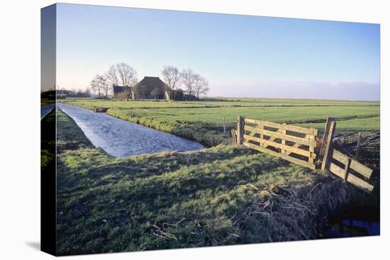 Friesland, Agricultural Landscape and Farm at Oosterzee-Marcel Malherbe-Premier Image Canvas