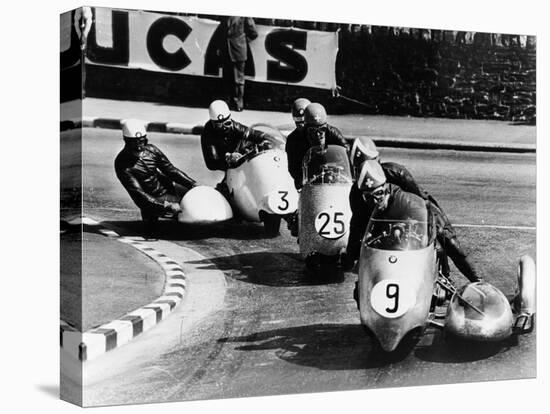 Fritz Scheidegger, Walter Schneider and Helmut Fath Competing in a Sidecar Race, 1959-null-Premier Image Canvas