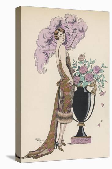 Frock Fur and Feather Fan-Georges Barbier-Premier Image Canvas