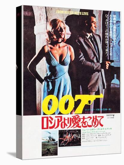 From Russia with Love, Japanese Poster Art, Top from Left: Daniela Bianchi, Sean Connery, 1963-null-Stretched Canvas