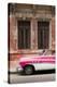 Front half of white and pink old vintage car, Havana, Cuba-Ed Hasler-Stretched Canvas