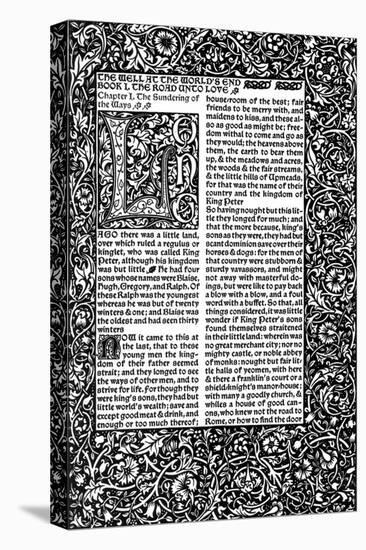 Front Page of Chapter I, Taken from the Well at World's End by William Morris, 1896-William Morris-Premier Image Canvas