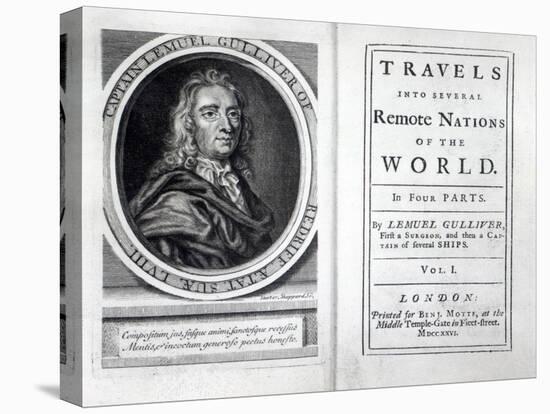 Frontispiece and Titlepage to 'Gulliver's Travels' by Jonathan Swift, 1726-English School-Premier Image Canvas