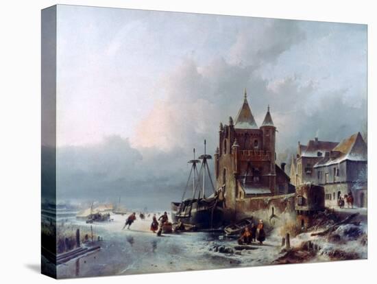 Frozen River, C1838-1907-Charles Henri Joseph Leickert-Premier Image Canvas