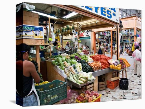 Fruit and Vegetable Stand in the Central Market, Mazatlan, Mexico-Charles Sleicher-Premier Image Canvas