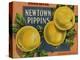 Fruit Crate Labels: Newtown Pippins; Davidson Fruit Company-null-Stretched Canvas