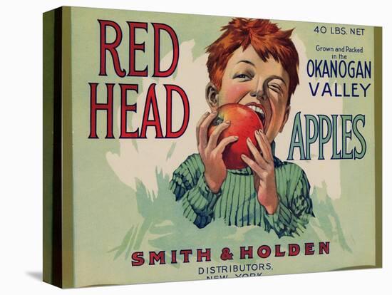 Fruit Crate Labels: Red Head Apples; Distributed by Smith and Holden, New York-null-Stretched Canvas