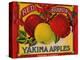 Fruit Crate Labels: Red Ribbon Brand Yakima Apples; Yakima County Horticultural Union-null-Stretched Canvas