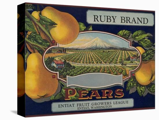 Fruit Crate Labels: Ruby Brand Pears; Entiat Fruit Growers League-null-Stretched Canvas